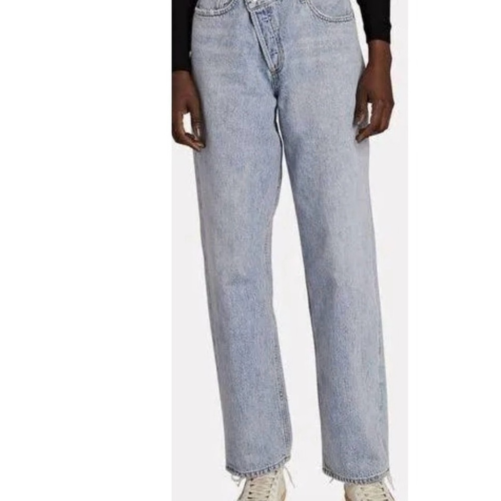 AGOLDE Los Angeles Criss Cross High Rise Straight Leg Jeans, Women's
